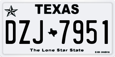 TX license plate DZJ7951
