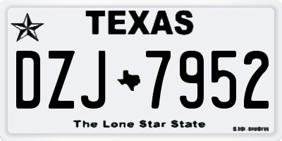 TX license plate DZJ7952