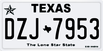 TX license plate DZJ7953