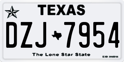 TX license plate DZJ7954