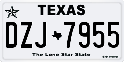 TX license plate DZJ7955