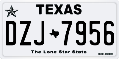 TX license plate DZJ7956