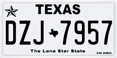TX license plate DZJ7957