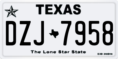 TX license plate DZJ7958