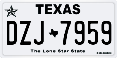 TX license plate DZJ7959