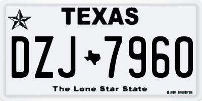 TX license plate DZJ7960