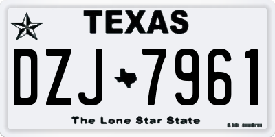TX license plate DZJ7961