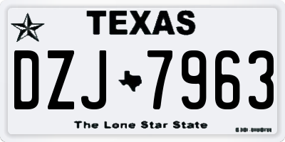 TX license plate DZJ7963
