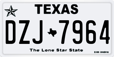 TX license plate DZJ7964
