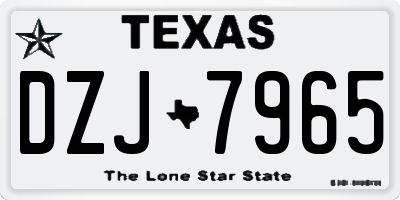 TX license plate DZJ7965