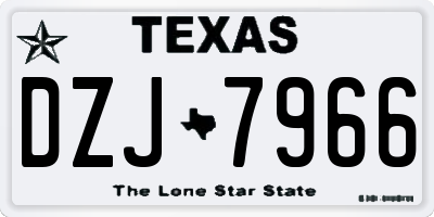 TX license plate DZJ7966