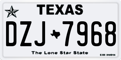 TX license plate DZJ7968