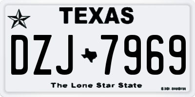 TX license plate DZJ7969