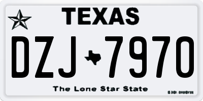 TX license plate DZJ7970