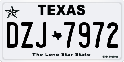 TX license plate DZJ7972