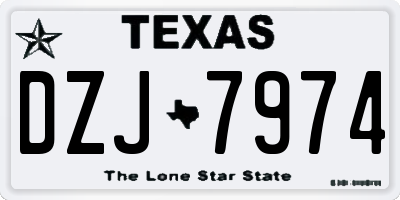 TX license plate DZJ7974