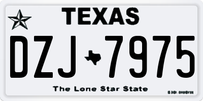 TX license plate DZJ7975