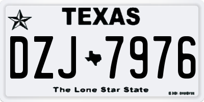 TX license plate DZJ7976