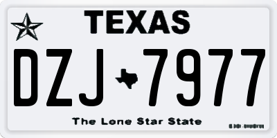 TX license plate DZJ7977
