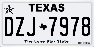 TX license plate DZJ7978