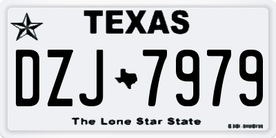 TX license plate DZJ7979