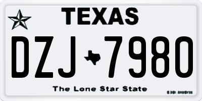 TX license plate DZJ7980