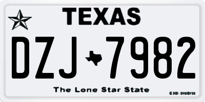 TX license plate DZJ7982