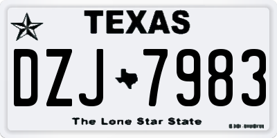 TX license plate DZJ7983