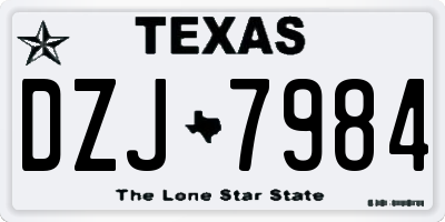 TX license plate DZJ7984