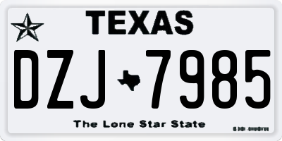 TX license plate DZJ7985