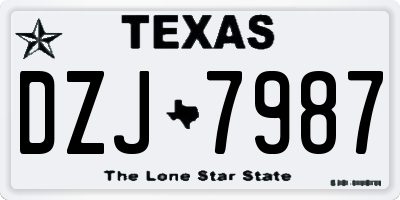 TX license plate DZJ7987