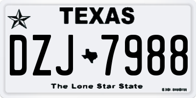 TX license plate DZJ7988