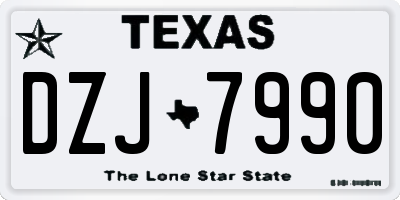 TX license plate DZJ7990
