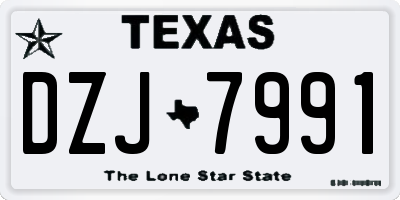 TX license plate DZJ7991