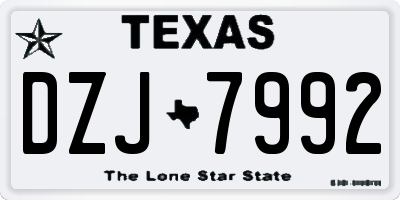 TX license plate DZJ7992