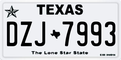TX license plate DZJ7993