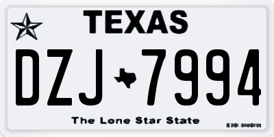 TX license plate DZJ7994