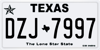 TX license plate DZJ7997