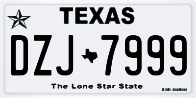 TX license plate DZJ7999