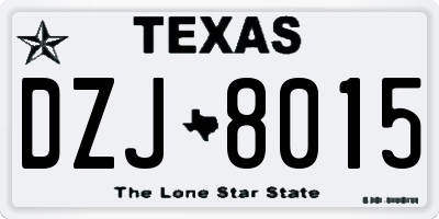 TX license plate DZJ8015