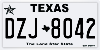 TX license plate DZJ8042