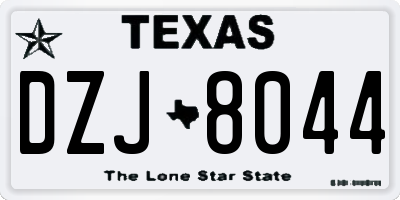 TX license plate DZJ8044