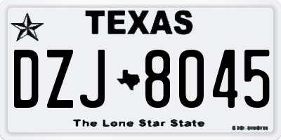 TX license plate DZJ8045
