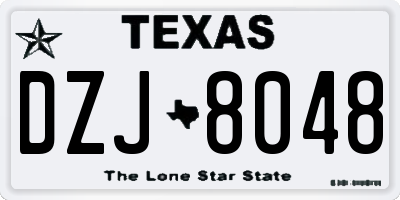 TX license plate DZJ8048