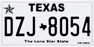 TX license plate DZJ8054