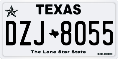 TX license plate DZJ8055