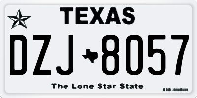 TX license plate DZJ8057