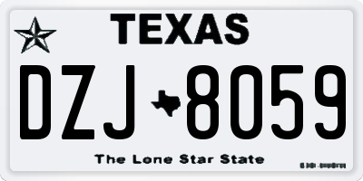 TX license plate DZJ8059