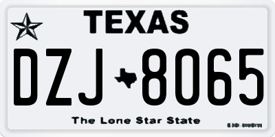 TX license plate DZJ8065