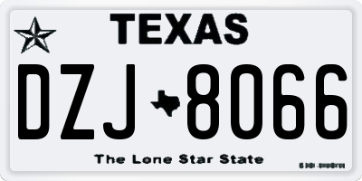 TX license plate DZJ8066